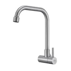 Torneira Inox Cozinha Giratória Parede Longa Nox16D Doan