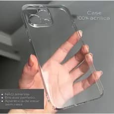 Case Capinha 100% Acrilica Extra Fina Casca de Ovo aberta na camera para IPhone  11/12/13/14/15