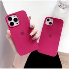 Capinha Case com logo aveludada ROSA FÚCSIA para 6/6s/6g/7g/8g/se2020/7plus/8plus/x/Xs/xsmax/xr/11/11promax/11pro/12