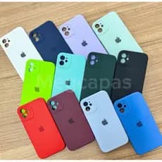 Capa Case Silicone Quadadra Premium Pro Câmera para iPhone 11/12/13/14Aveludada Fechada