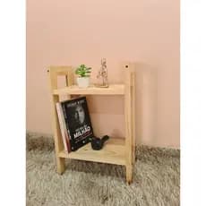 Mini Mesa de Cabeceira de Madeira Pinus Decoração