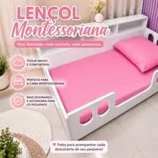 Lençol Avulso Micropercal Cama Montessoriana 1,50 x 70 x 15 Micropercal Mini Cama Infantil