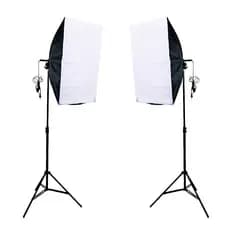 Kit de Iluminação Duplo Foto e Video Luz Contínua Softbox 50x70cm e Tripé