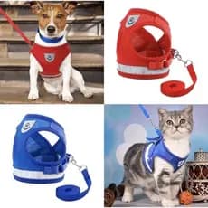 Peitoral Com Guia para Caes E Gatos Colete Regulavel Super Confortavel para Cachorro