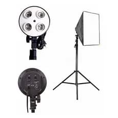 Kit SoftBox Soquete E27 Quadruplo 50 X 70 + Tripé 2m
