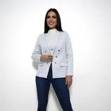 Blazer Feminino Longo Terninho Casaquinho Acinturado Social
