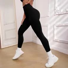 Calça Legging Fitness Lisa Levanta Bumbum Cintura Alta Feminina Academia Blackout Grossa Feminino