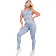 Conjunto Liso Fitness Feminino Academia Top E Calça Legging Premium Conjunto Paty Cintura Alta