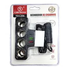 ACENDEDOR DE CIGARROS KAPBOM KA-C206 1 A 4 SOQUETES + USB + TIPO C modelo KA-C206 Carregador automotivo 7 em 1