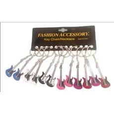 Chaveiro De Guitarra Em Aço inox   coloridos  Kit Com 12 Peças