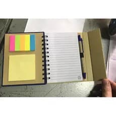 Bloco De Notas Luxo Madeira com marcadores e caneta otimo brinde