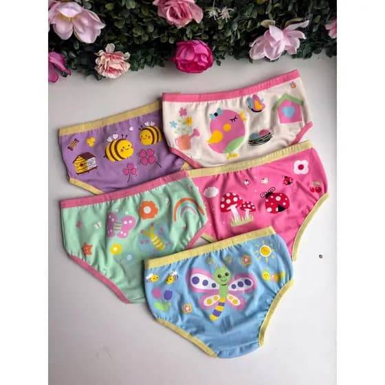 Lindas Calcinhas Infantis Menina Kit com 5 Alta Qualidade Frete Grátis
