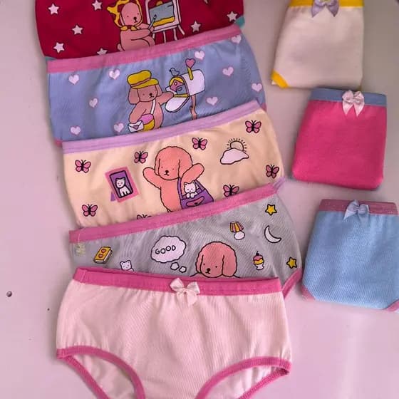Combo 05 Calcinhas Menina Infantil de Cotton e Algodão Qualidade Promoção - Do 0 a 10 anos