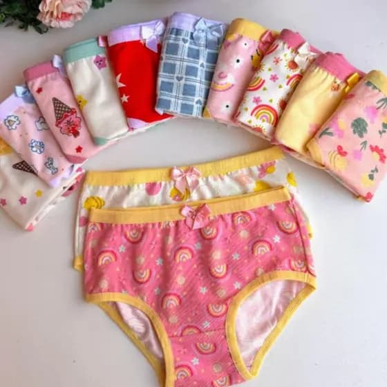 Kit 7 Calcinhas Femininas Cotton Penteado Algodão Conforto Diário Alta Qualidade