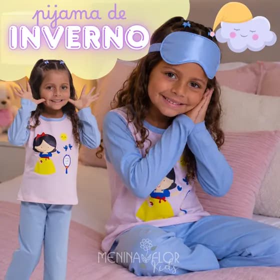 Pijama Infantil Manga Longa com Calça Comprida Conforto e Estilo para Noites Tranquilas Inverno Frio