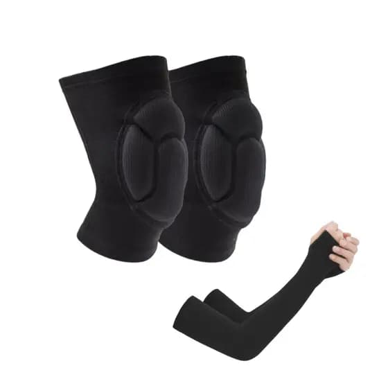 Joelheira Para Volei Anti Impacto Com Manguito Respiravel Elastico Anti UV Esportes Volei Corrida Ciclismo os pares