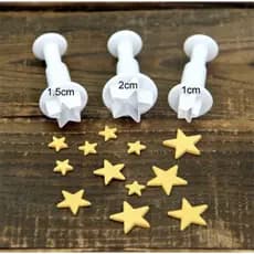 Kit Cortador Ejetor Mini Estrelas Pasta Americana E Confeitaria -Envio Rapido