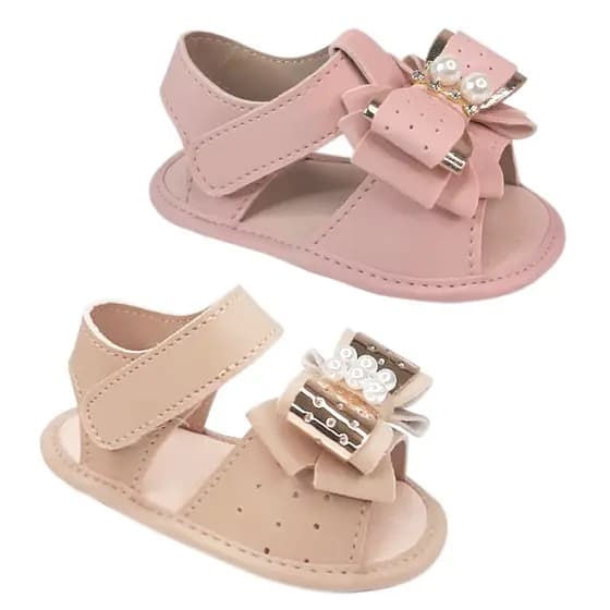 Kit 2 Pares Sandalinha Sapato Infantil Menina Bebê Recem Bebê Sola em EVA Leve Macia