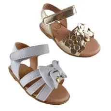 Sandália Infantil Bebê Menina Kit 2 Pares Leve Confortável Antiderrapante 16 ao 22