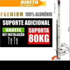 Suporte Haste para varal de aluminio retrátil com kit instalação