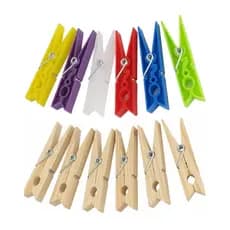 Kit Prendedor de Roupa de Plastico com Mola em Aço Galvanizado (12 unidades)