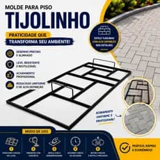 Forma De Estampar Concreto Tijolinho Piso Cimento 60cm x 30cm