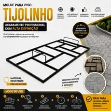Forma Imitação De Tijolinho Para Estampar No Concreto 60cm x 30cm