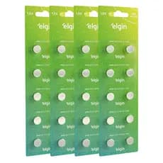 40 Baterias Pilhas Alcalina Lr44 1,5v Blister Cartela Elgin