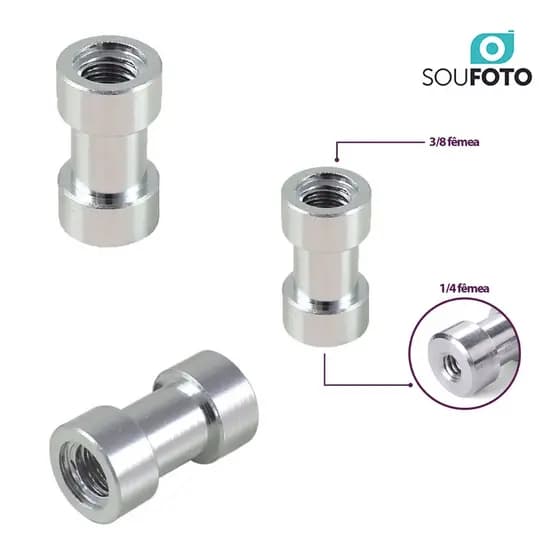 Engate Rápido Adaptador Para Tripés Sou Foto ATI-005 Com Conexão 1/4 Fêmea Para 3/8 Fêmea