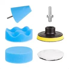 Kit Polimento Automotivo Profissional com Boina em Espuma Lisa, Ondulada e Cone para Limpeza das Rodas 5pçs JEX