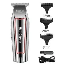 Máquina De Acabamento Kemei KM-032 Profissional Recarregável Barba Cabelo Pezinho