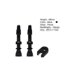 Bico Tubeless Válvula Presta Alumínio 48mm, 54mm ou 60mm Mtb Speed Par a Escolher o Tamanho