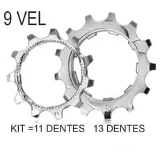 Cog Pinhão 9 Vel Kit 11t E 13t Padrao Shimano Sram Sunrace