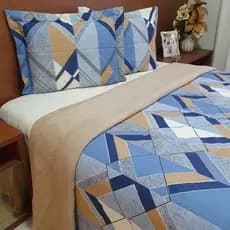 Coberdrom Solteiro Com Porta Travesseiro Dupla Face Com Manta Soft