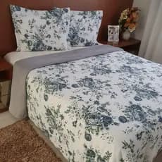 Coberdrom Solteiro Casal e Queen  Com Porta Travesseiro Dupla Face Com Manta Soft