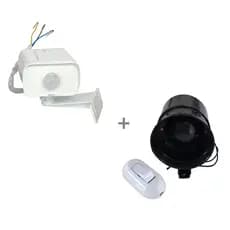 Kit de Alarme Sensor de Movimento MA e Sirene Interruptor Bivolt Segurança