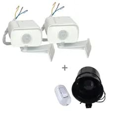 Kit de Alarme com 2 Sensores de Presença MA e Sirene Interruptor Bivolt Segurança Casa