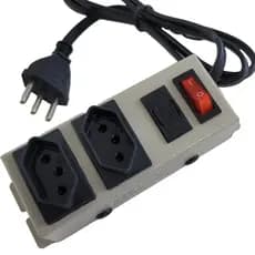 Protetor Filtro Linha 2 Tomadas Bivolt com fusível e chave Liga/Desliga