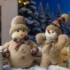 Bonecos de Neve Decorativo Pelúcia Natal Enfeite Mesa