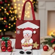Sacola Natal Presente Decoração Boneco de Neve Enfeite Festas
