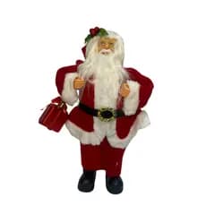 Enfeite de Natal de Luxo Papai Noel com Detalhes Xadrez