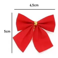 Kit 12 Laços Natal Luxo Vermelho Clássico e Dourado Brilho Enfeite