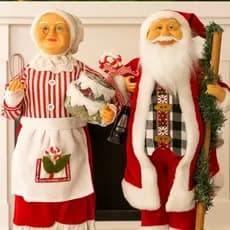 Mamãe e Papai Noel Luxo Grande 45cm Festas Enfeite Natal Decoração