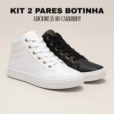 Kit 2 Pares Tenis Botinha Feminina Casual Cano Alto Antiderrapante Dia a Dia-Promoção Envio Imediato