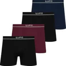 Kit 4 Cuecas Boxer Lupo Em Poliamida Sem Costura Confortável Cueca Masculina Pacote Adulto Original