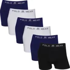 Kit 6 Cuecas Boxer Polo  Wear Microfibra Sem Costura Masculina Pacote Cueca Box  Adulto Confortável