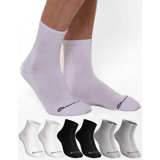 Kit 6 Pares Meias Pares Zhamaro Premium Cano Médio Alto Masculina Meia Atoalhada Grossa Feminina