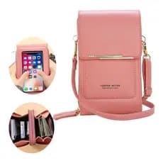 Bolsa Carteira De Couro Macio Porta celular De Tela Sensível Touch Forever Better