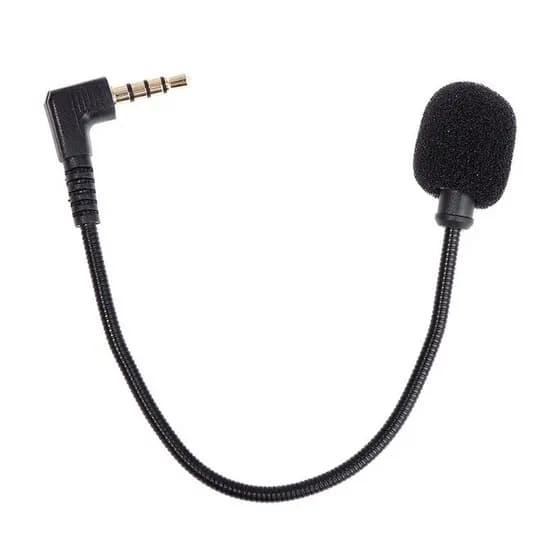Microfone P3 com Haste Flexível Preto 18cm para Celular Computador Câmera Headset