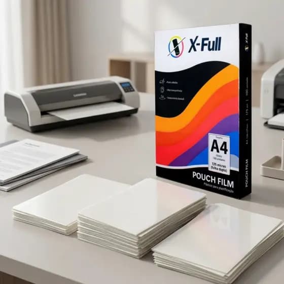 Kit com 300 Folhas Plástico para Plastificação Polaseal A4 220x307mm 125mic Folha Dupla Premium